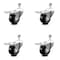 Service Caster 3.5 Inch Phenolic Swivel 10mm Threaded Stem Caster Set with Total Lock Brake SCC-TSTTL20S3514-PHS-M1015-4 - alternate 1